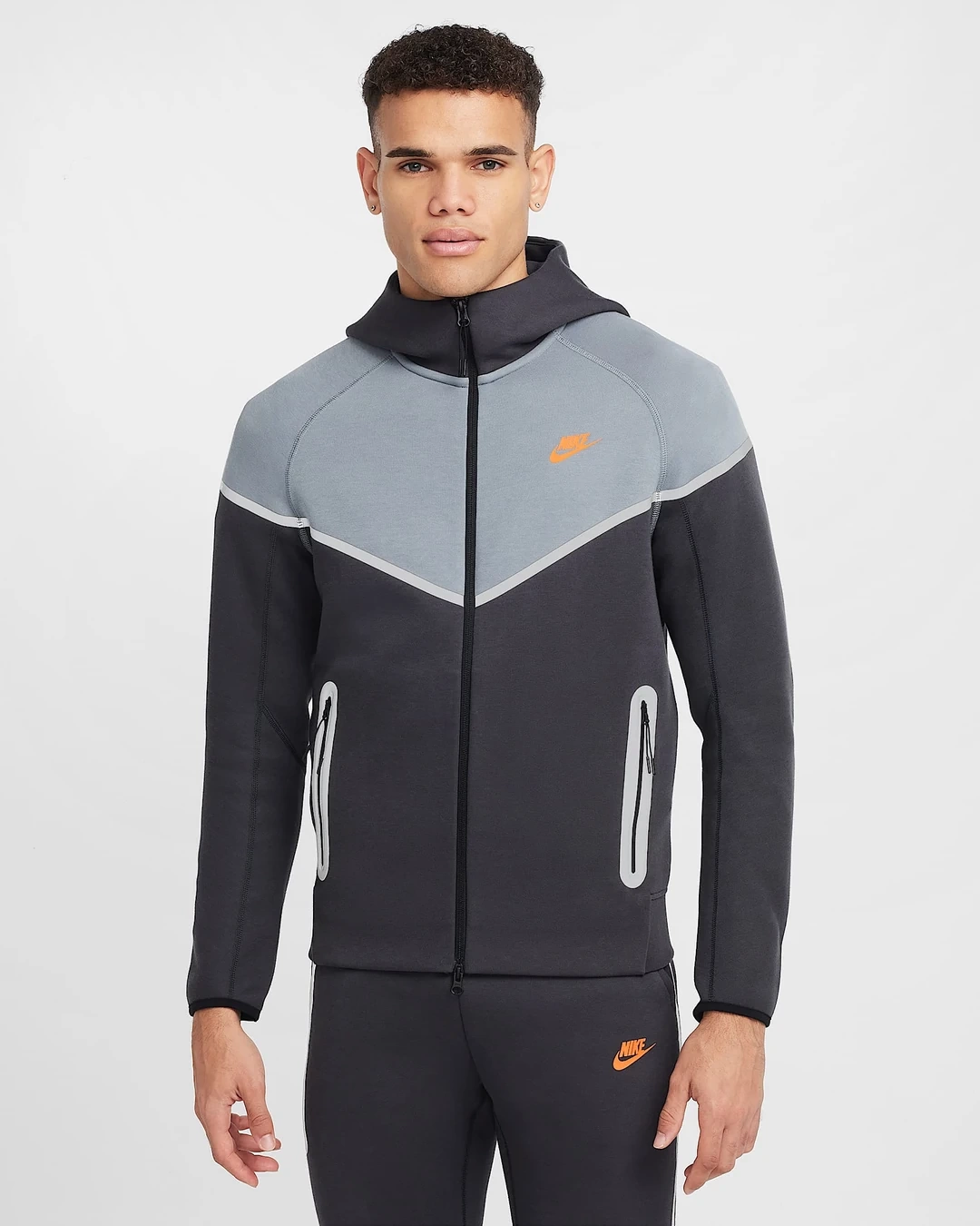Tech Fleece Windrunner REFLECTIVE Full-Zip Hoodie – Antrasit/Turuncu