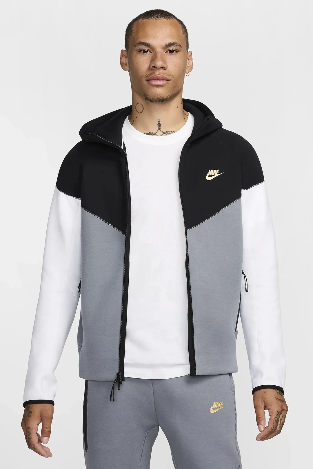 Tech Fleece Windrunner (Yeni) Full-Zip Hoodie – Siyah/G/W/Gold
