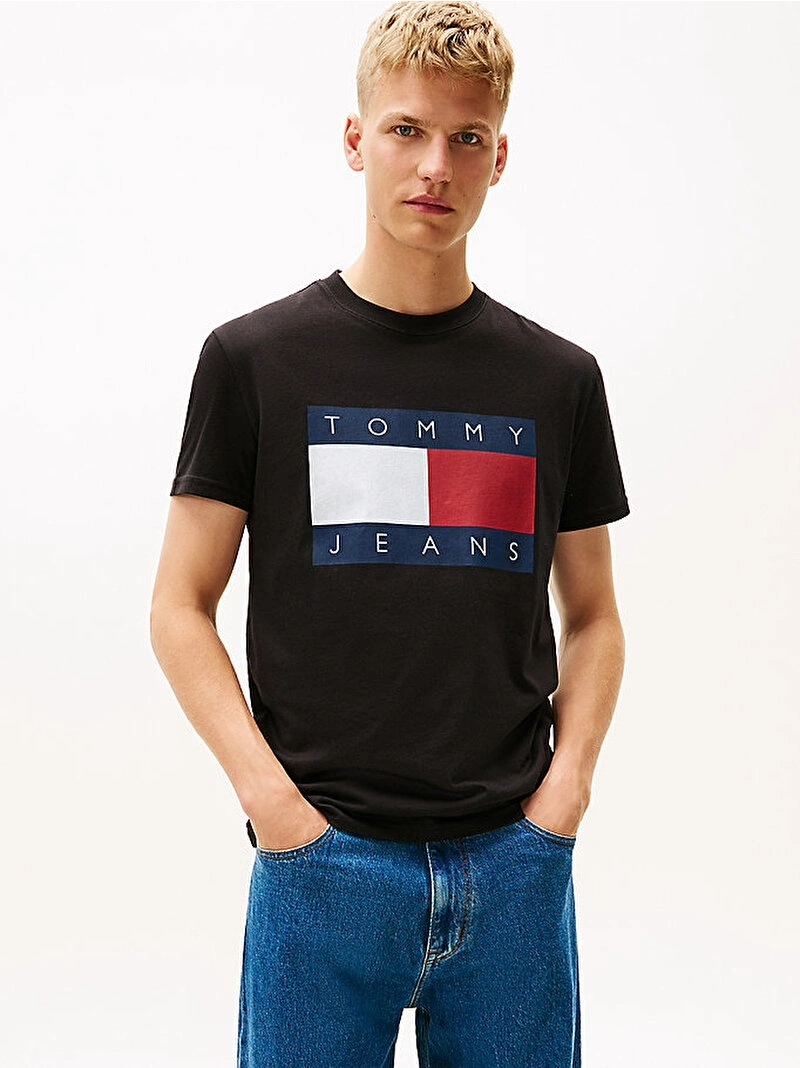 TOMMY H. Flag Logo T-shirt - Siyah