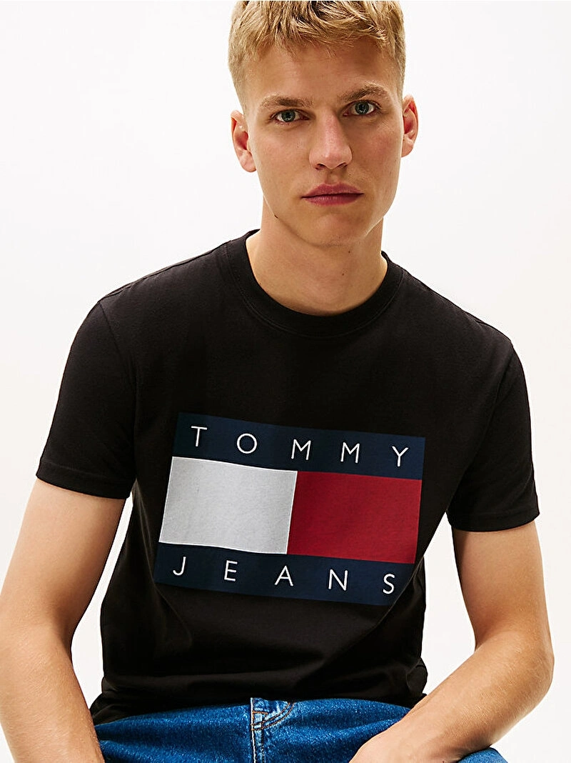 TOMMY H. Flag Logo T-shirt - Siyah