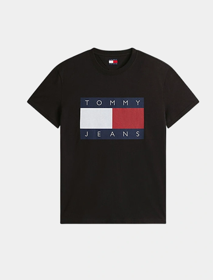TOMMY H. Flag Logo T-shirt - Siyah