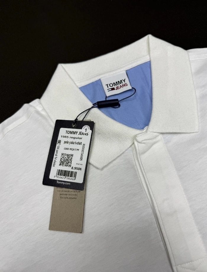 TOMMY H. Printed Polo T-shirt – Beyaz