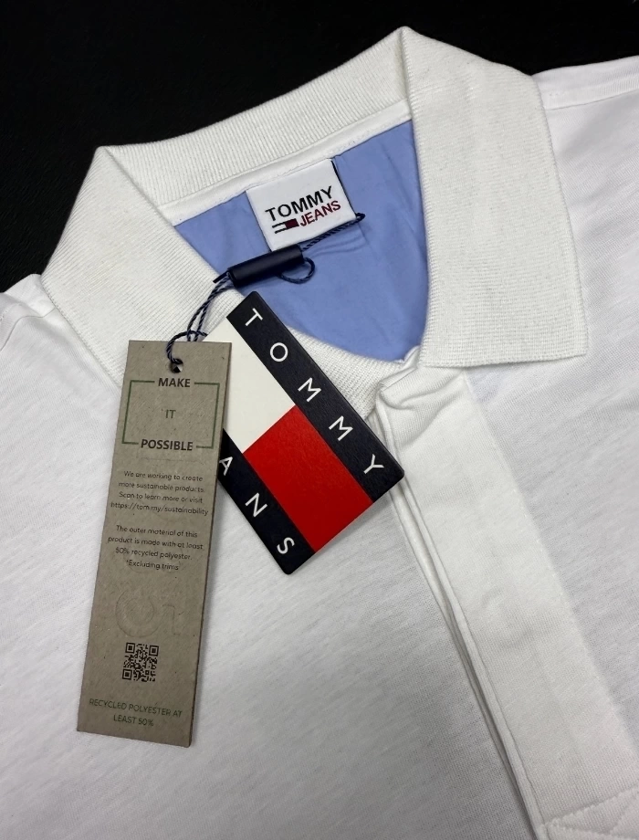 TOMMY H. Printed Polo T-shirt – Beyaz