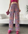 Desenli Beli Lastikli Bürümcük Pantolon