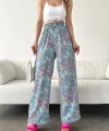 Desenli Beli Lastikli Bürümcük Pantolon