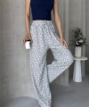 Desenli Beli Lastikli Bürümcük Pantolon