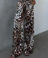 Pullaps Beli Lastikli Saten Palazzo Pantolon Leopar