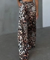 Pullaps Beli Lastikli Saten Palazzo Pantolon Leopar