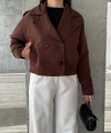 Pullaps Çift Düğmeli Kısa Trenç Bordo