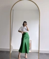 Pullaps Düz Saten Etek Yeşil