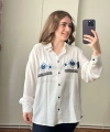 Pullaps Nakış Ve Boncuk Detaylı Gömlek