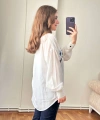 Pullaps Nakış Ve Boncuk Detaylı Gömlek