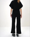 Pullaps Yarım Balıkçı Bluz Ve Palazzo Pantolon Takım Siyah