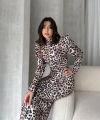 Sırt Dekolteli Leopar Desenli Elbise