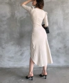 V Yaka Anvelop Etek Midi Boy Dalgıç Elbise