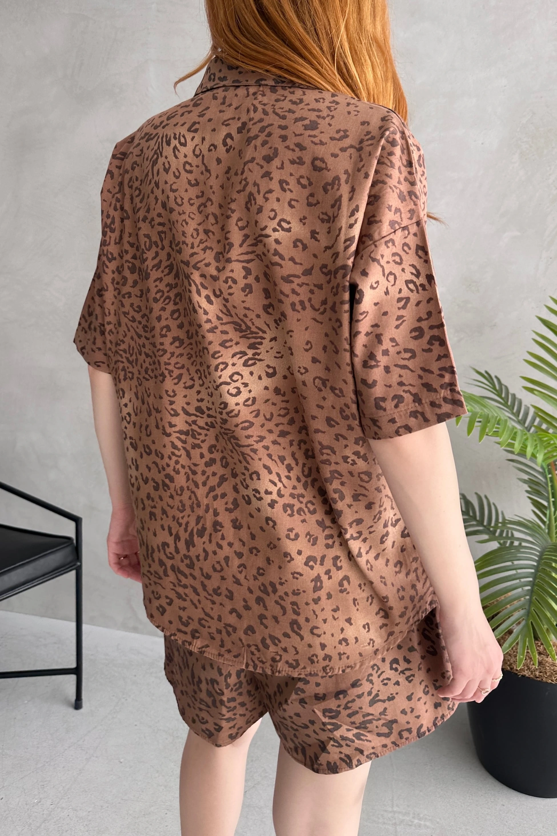 Aerobin Keten Kısa Kol Gömlek ve Şort Alt Üst Takım