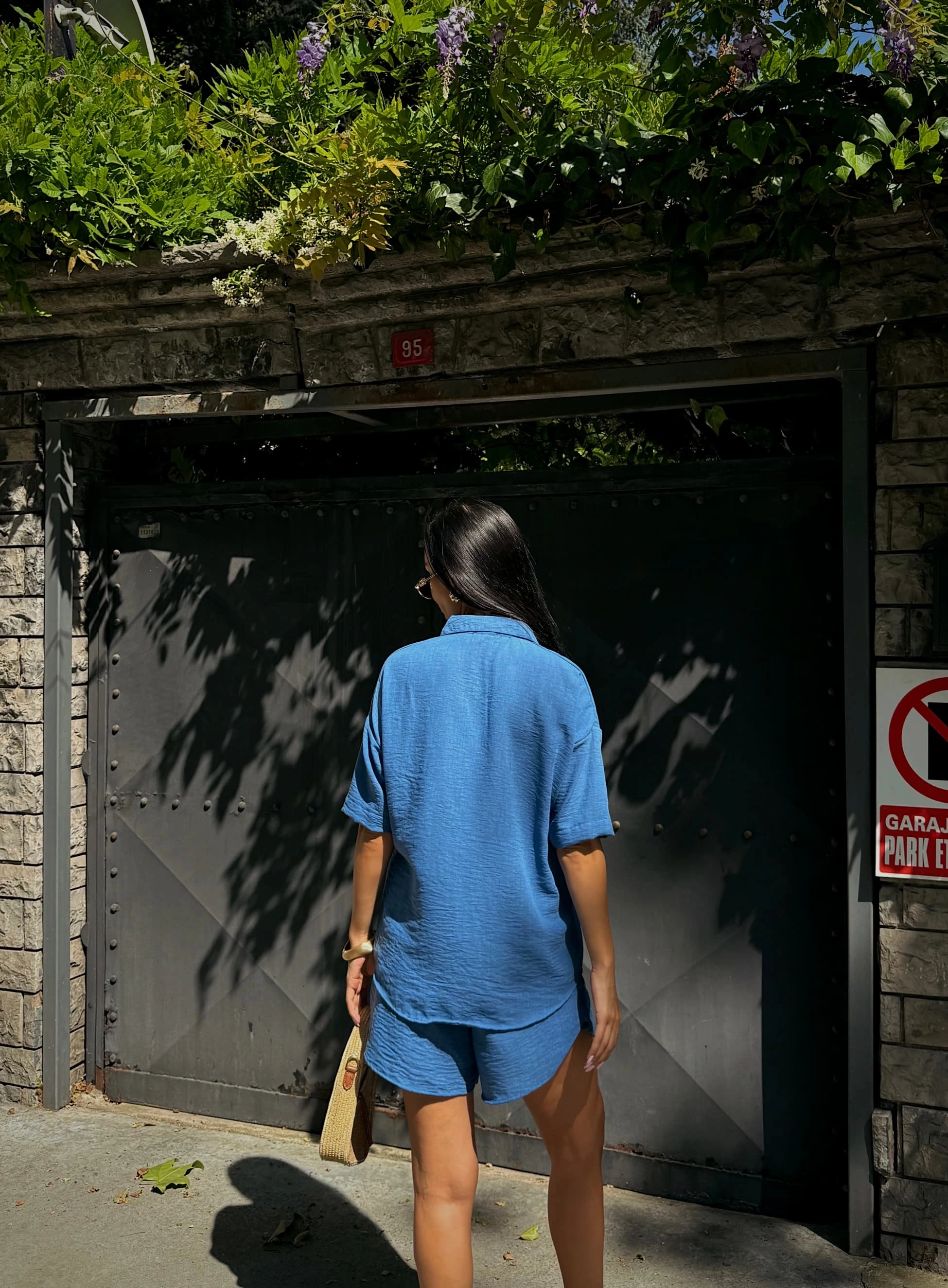 Aerobin Keten Kısa Kol Gömlek ve Şort Alt Üst Takım