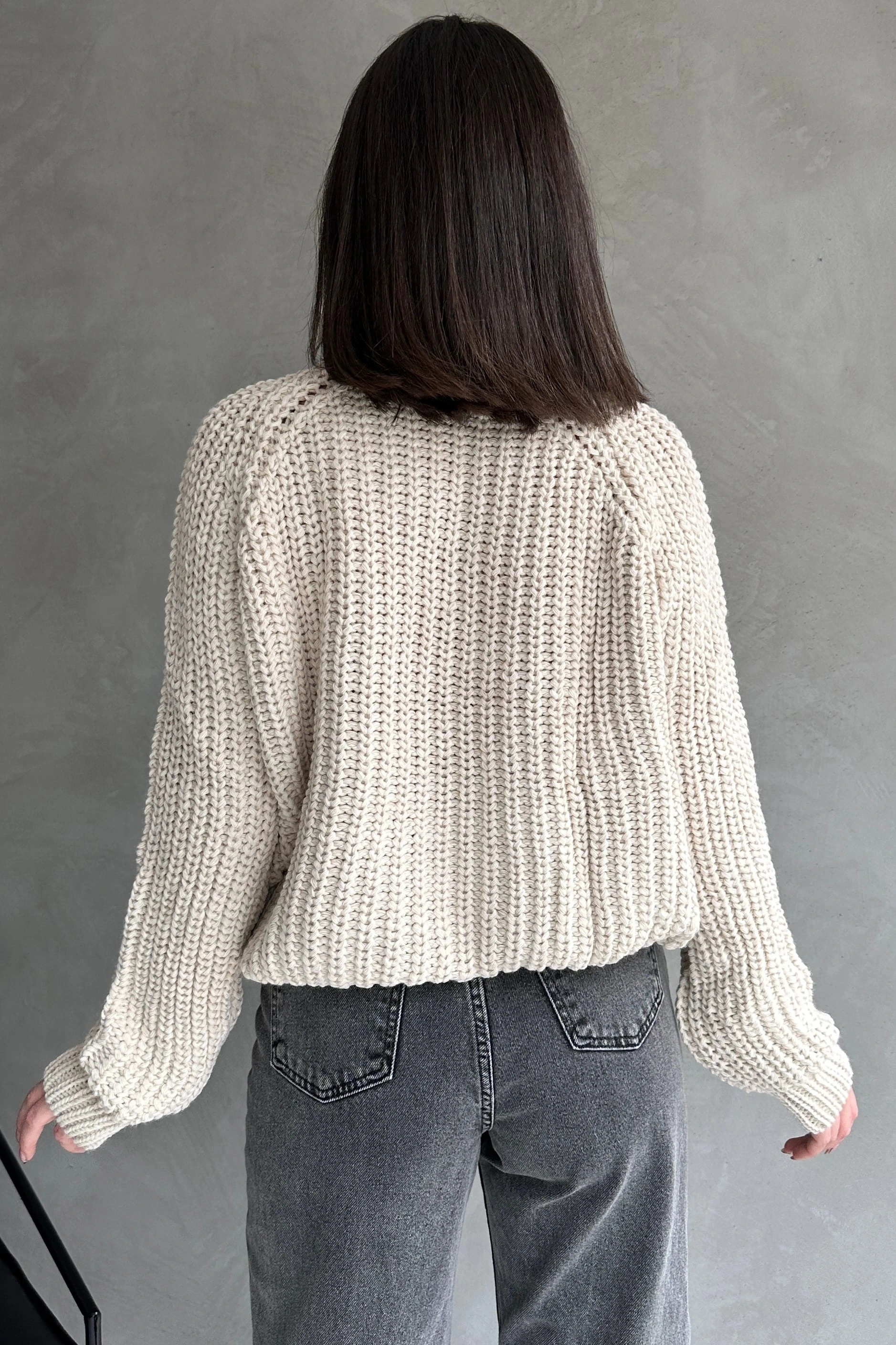 Bisiklet Yaka Selanik Örgü Triko Kazak