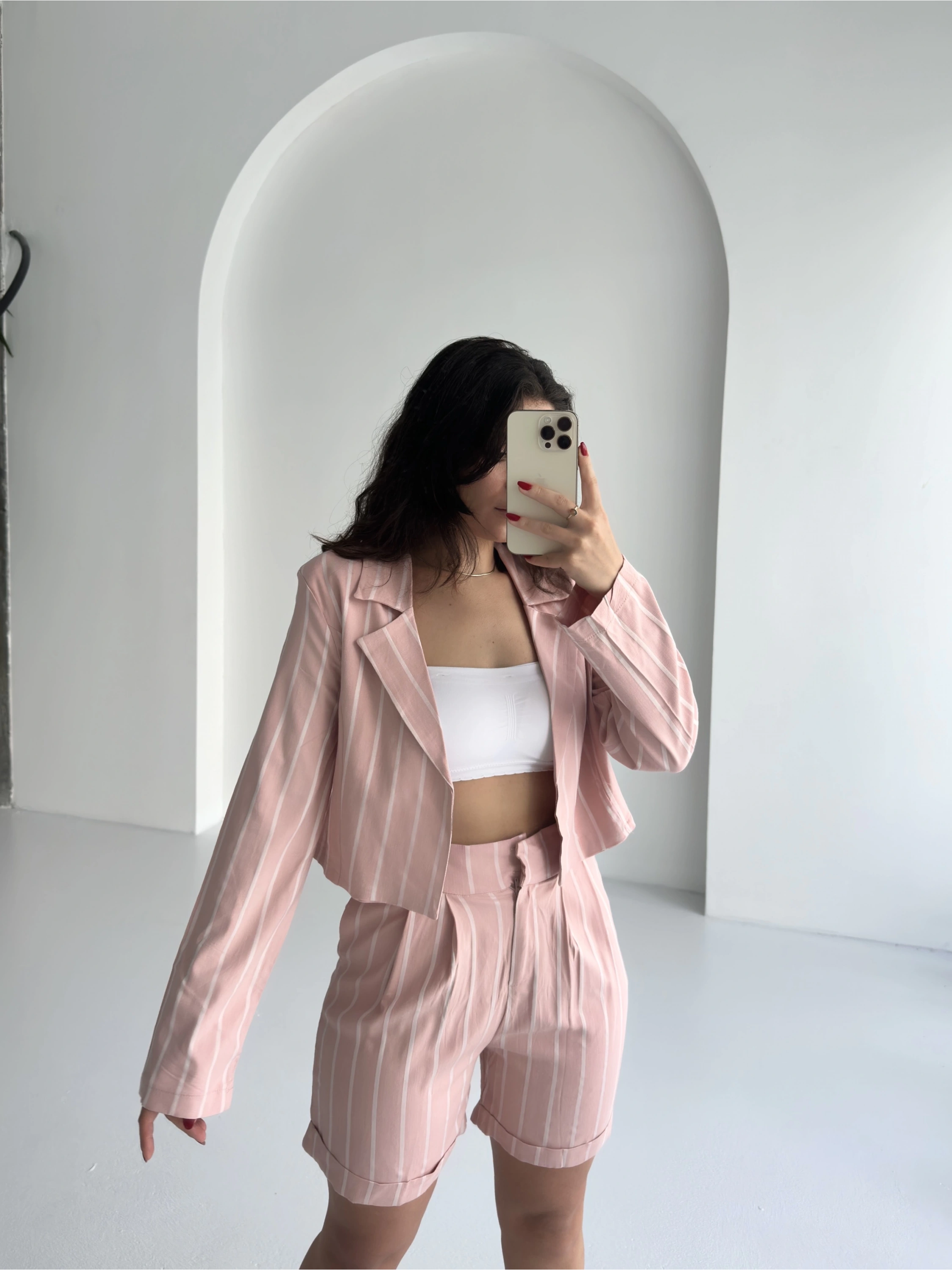 Ceket Şort Keten Takım