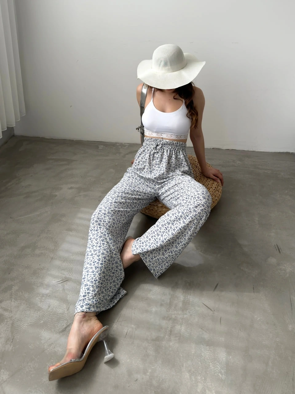 Desenli Beli Lastikli Bürümcük Pantolon