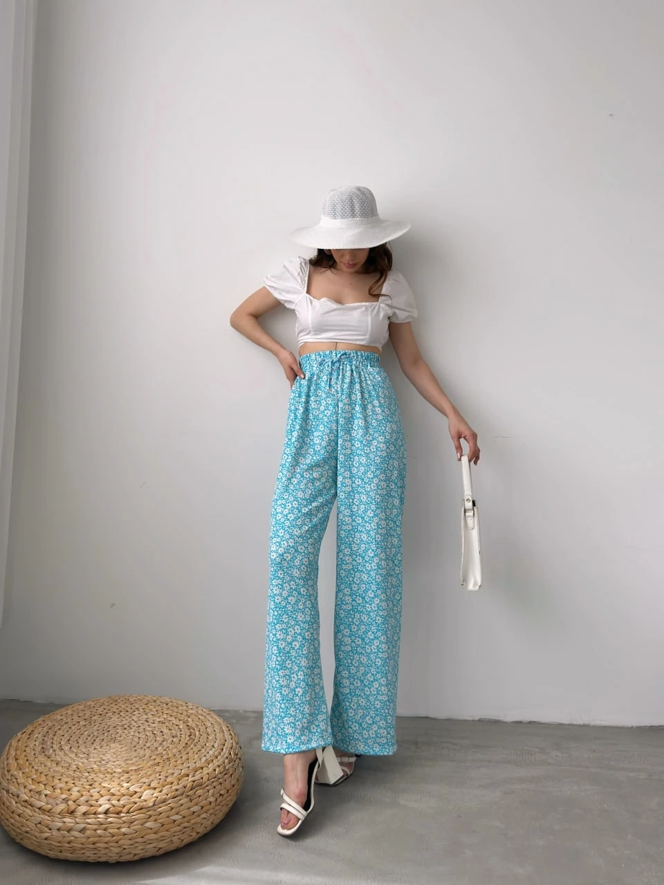 Desenli Beli Lastikli Bürümcük Pantolon