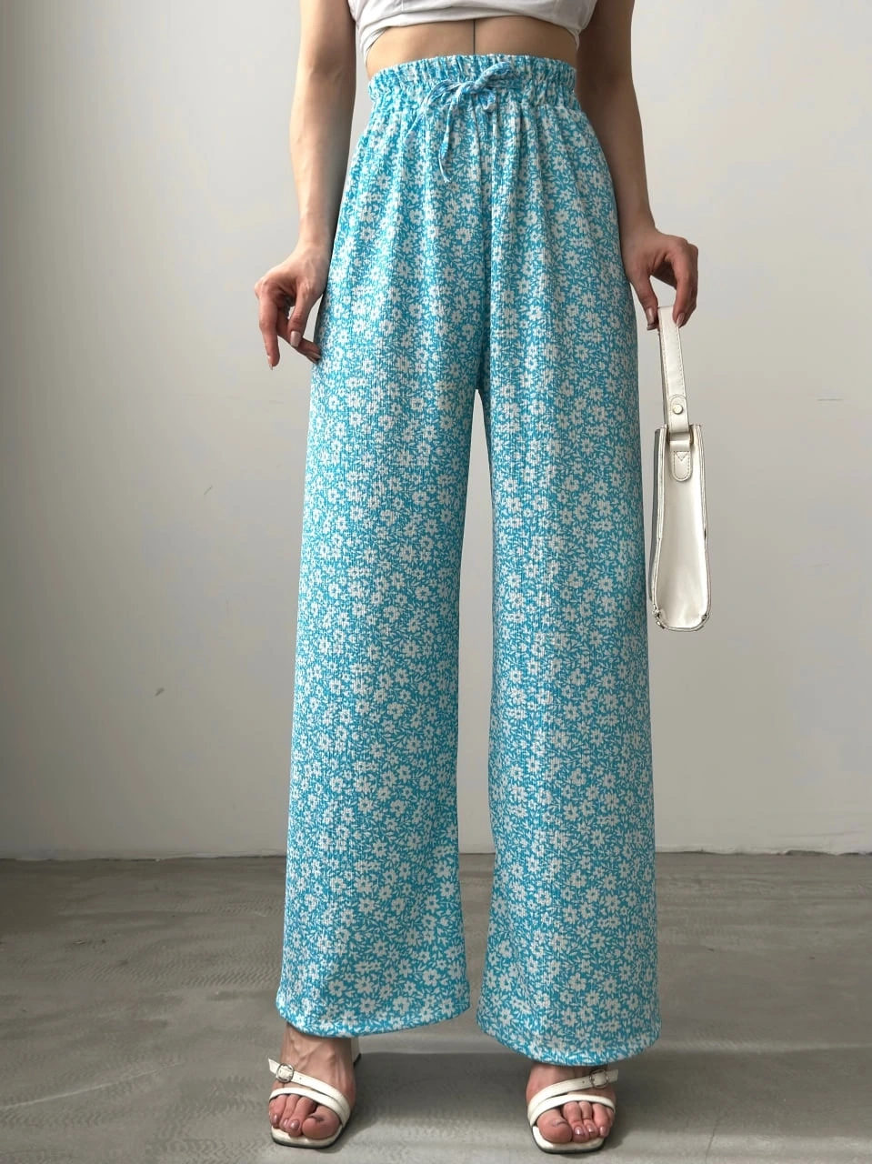 Desenli Beli Lastikli Bürümcük Pantolon