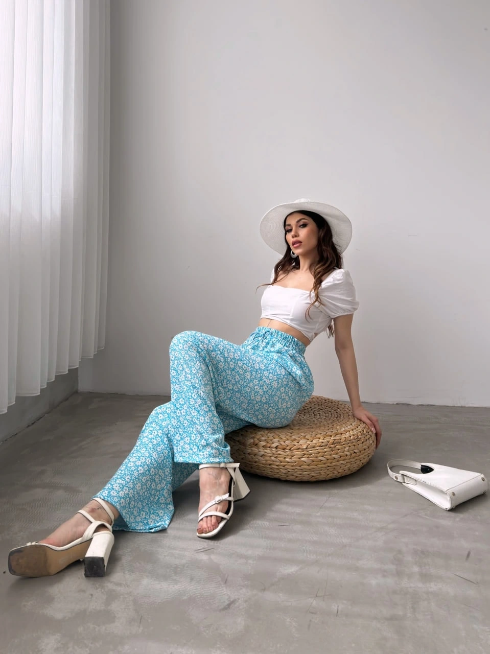 Desenli Beli Lastikli Bürümcük Pantolon