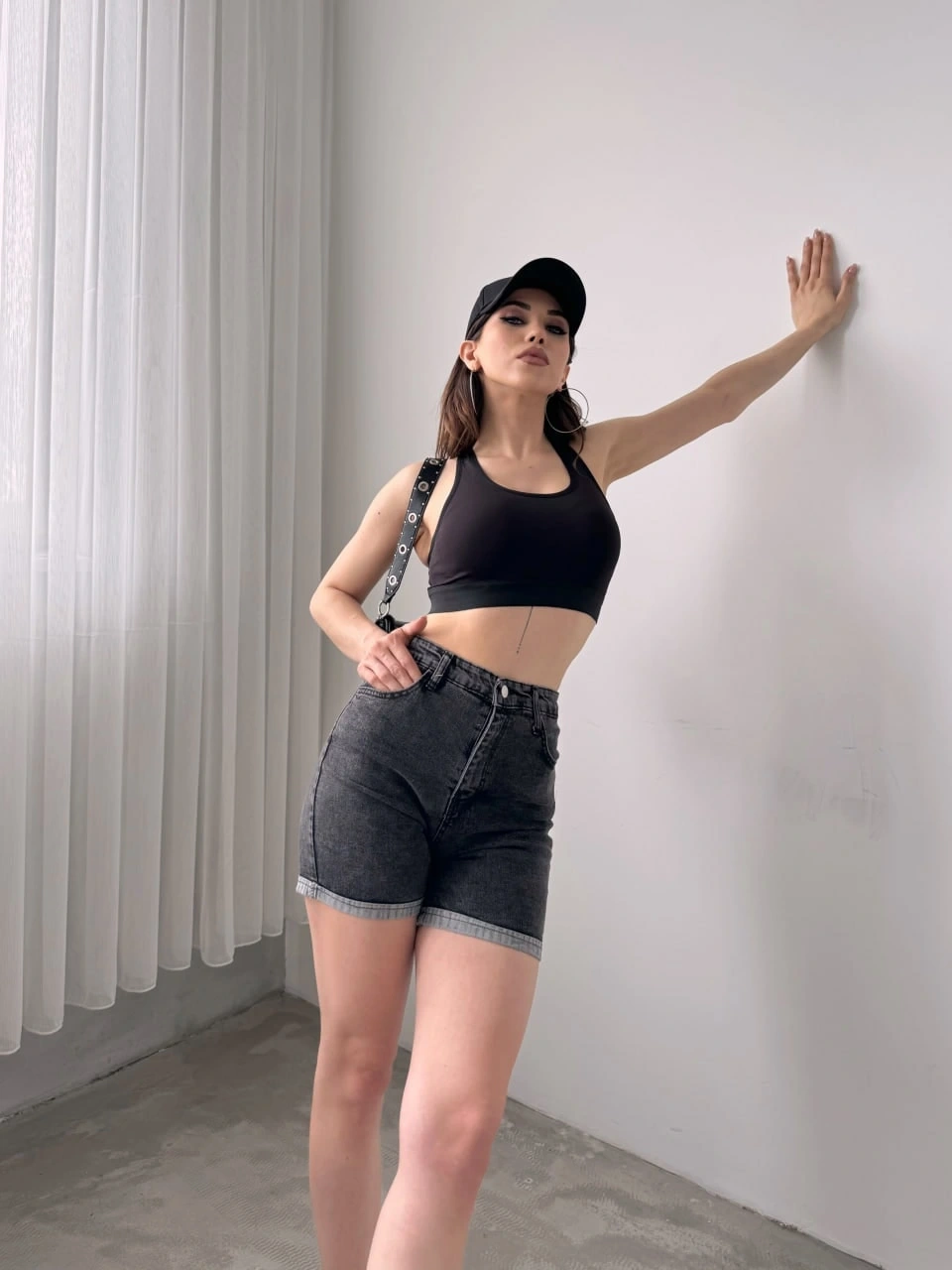 Duble Paça Yıkamalı Denim Şort