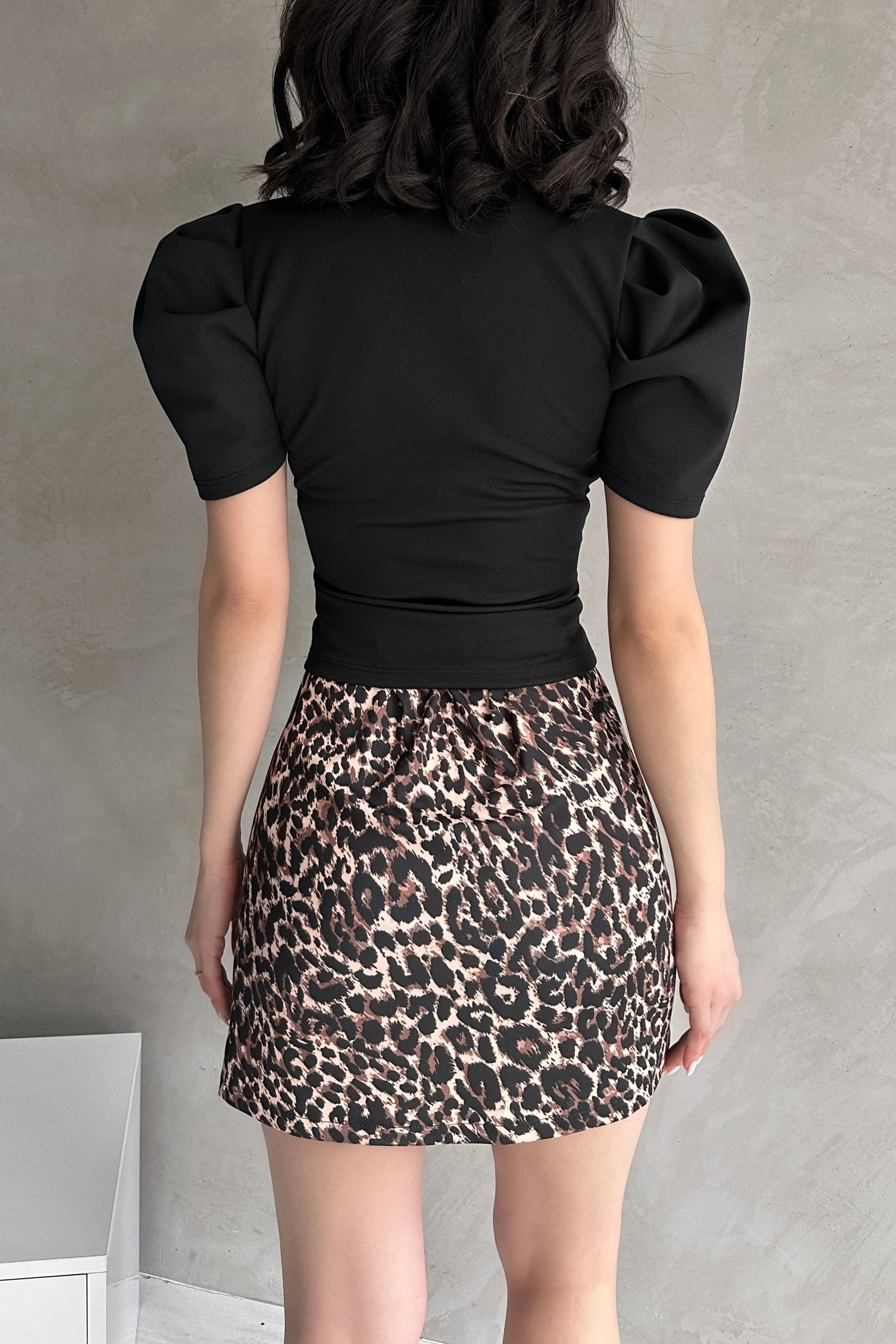 Kruvaze Yaka Karpuz Kol Crep Bluz