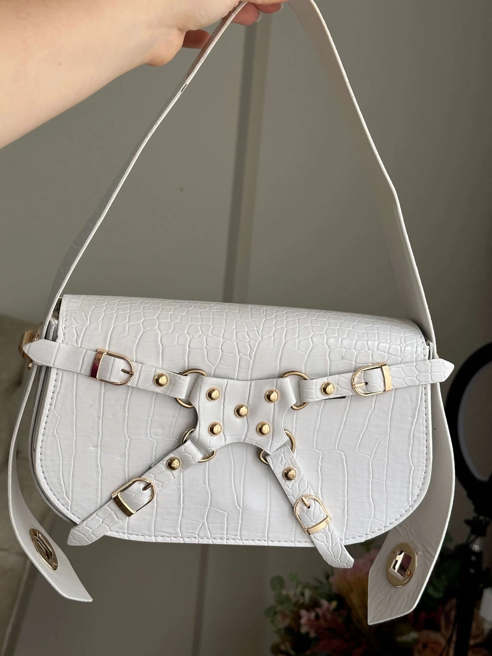 Pullaps Alice Model Beyaz Deri Çanta