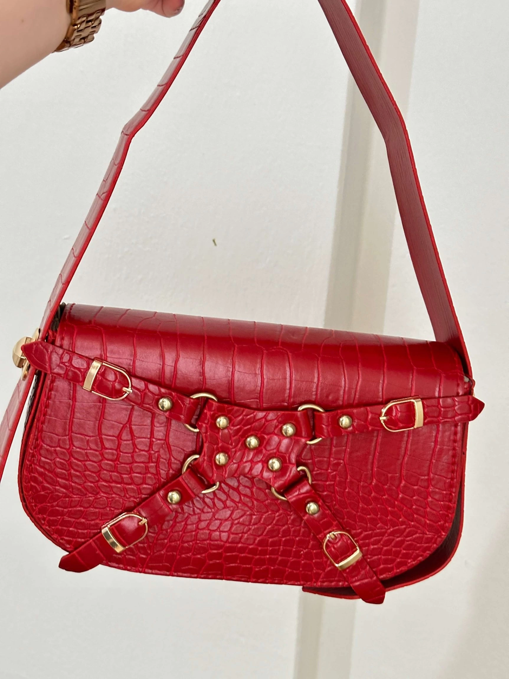 Pullaps Alice Model Kırmızı Deri Çanta