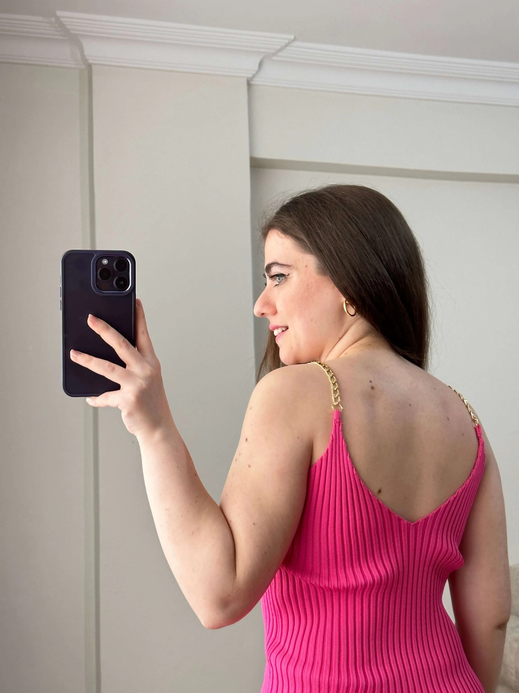 Pullaps Askısı Zincirli Triko Elbise