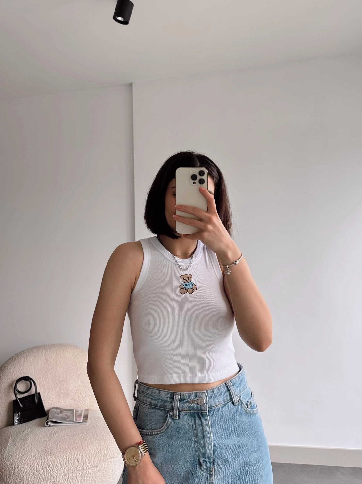 Pullaps Ayıcık Nakışlı Bluz