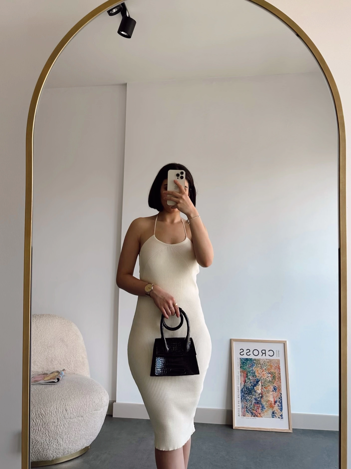 Pullaps Boğazdan Bağlamalı Triko Elbise