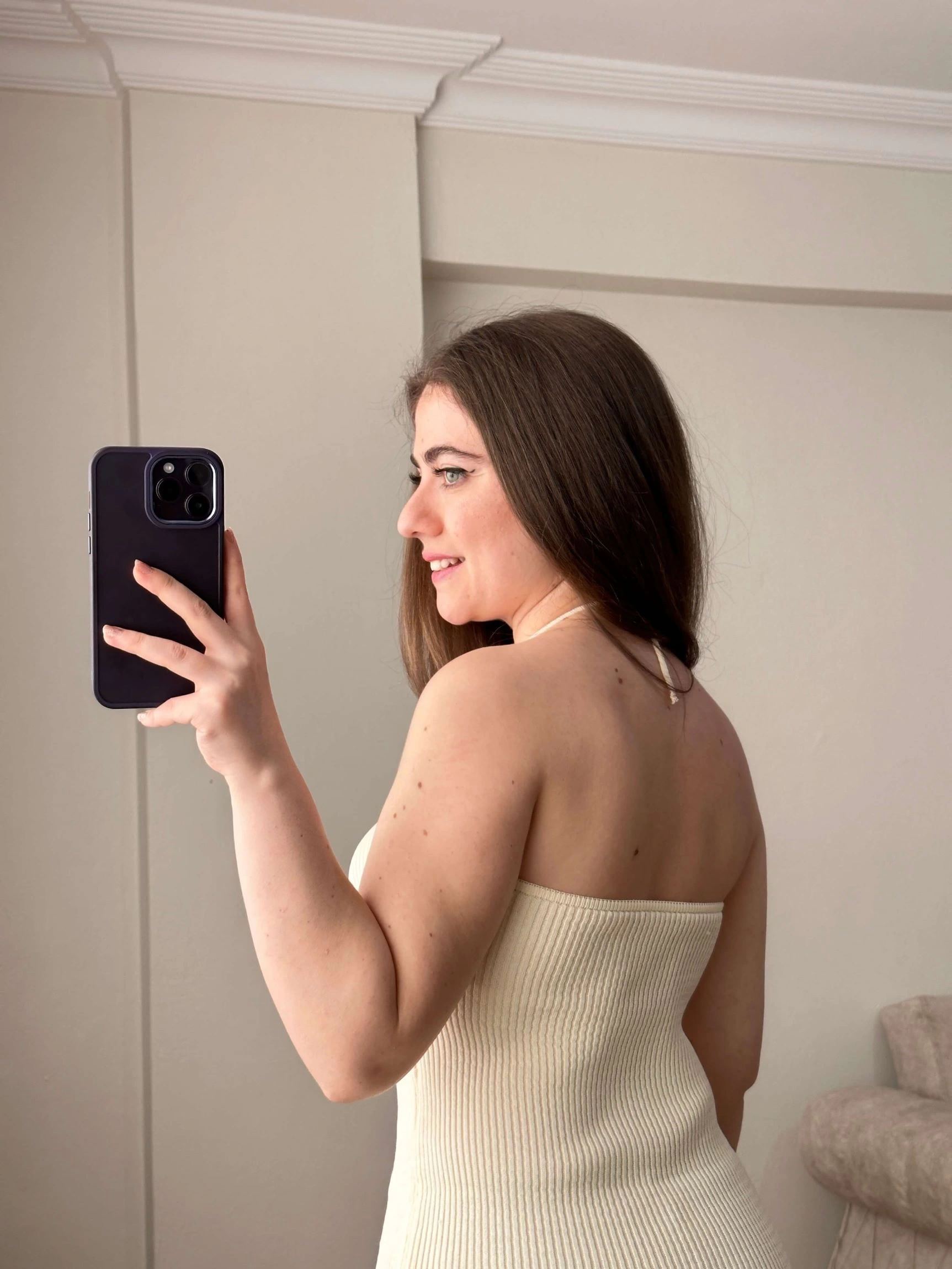 Pullaps Boğazdan Bağlamalı Triko Elbise