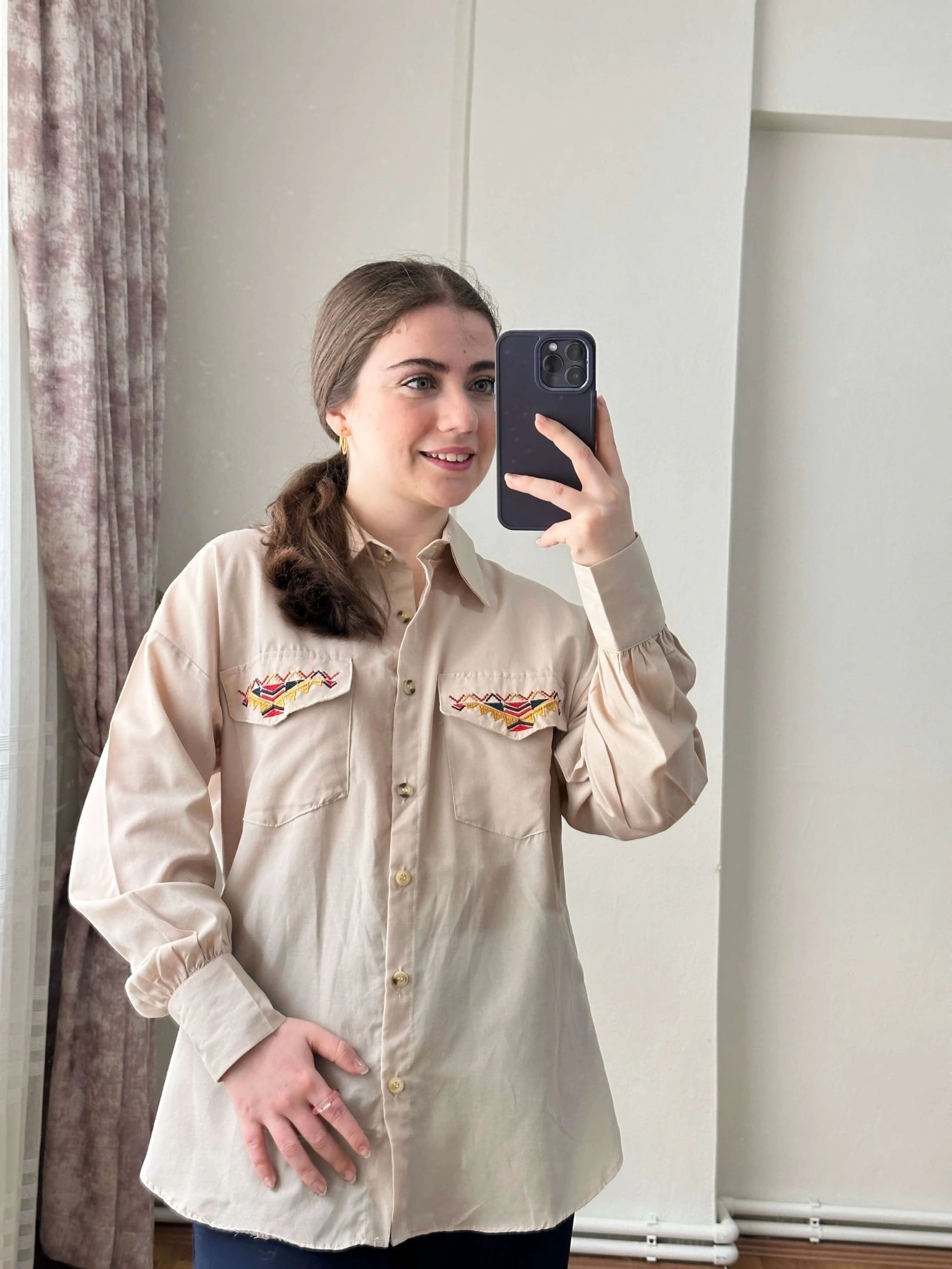 Pullaps Cebi Nakışlı Gömlek