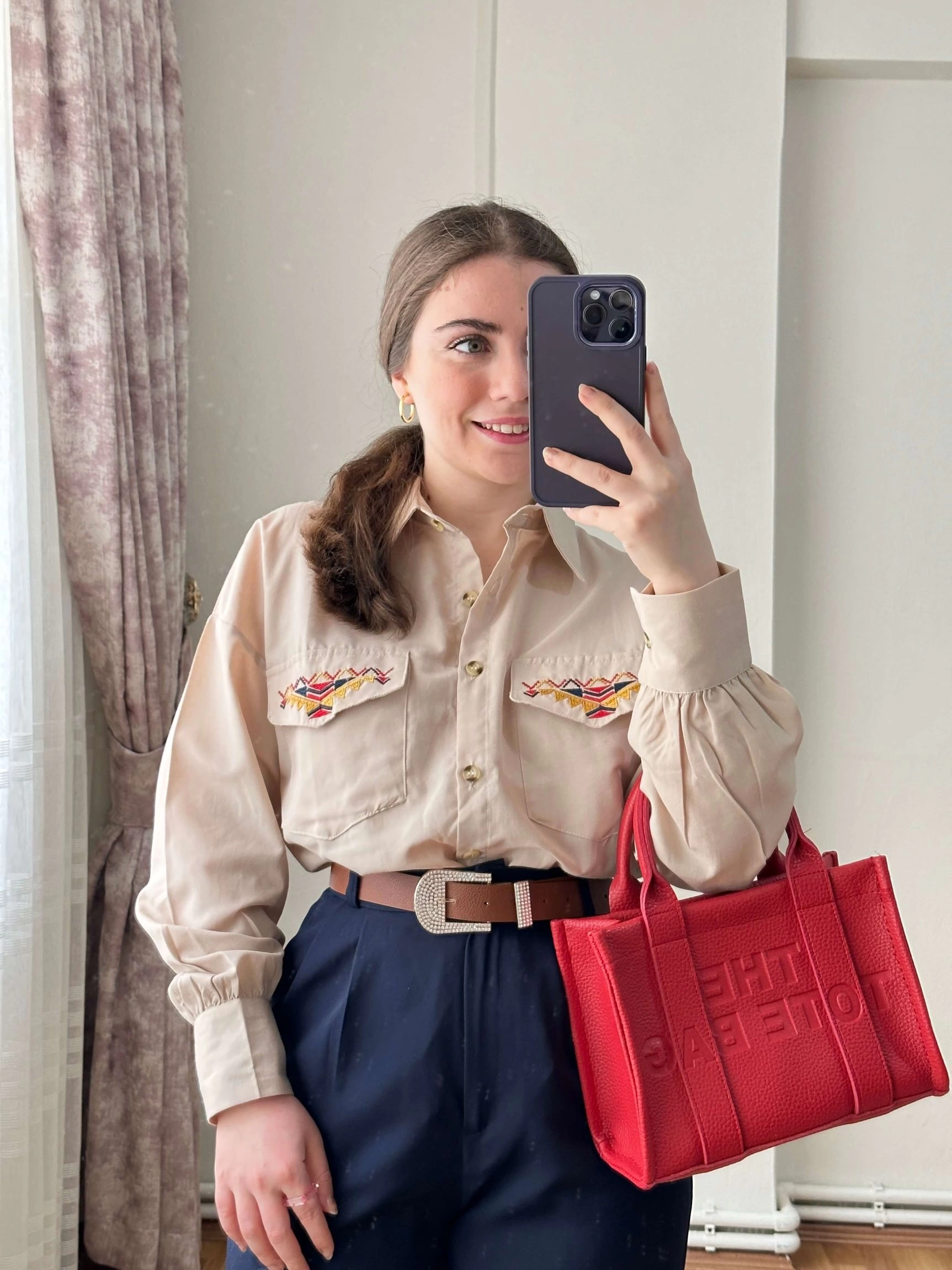 Pullaps Cebi Nakışlı Gömlek