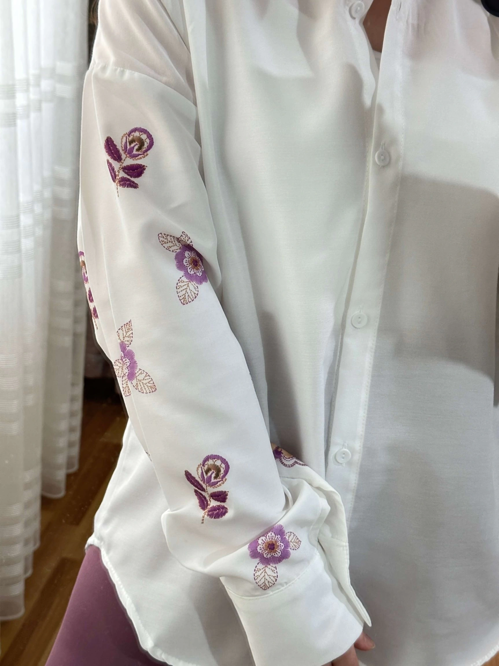 Pullaps Çiçek Baskılı Gömlek