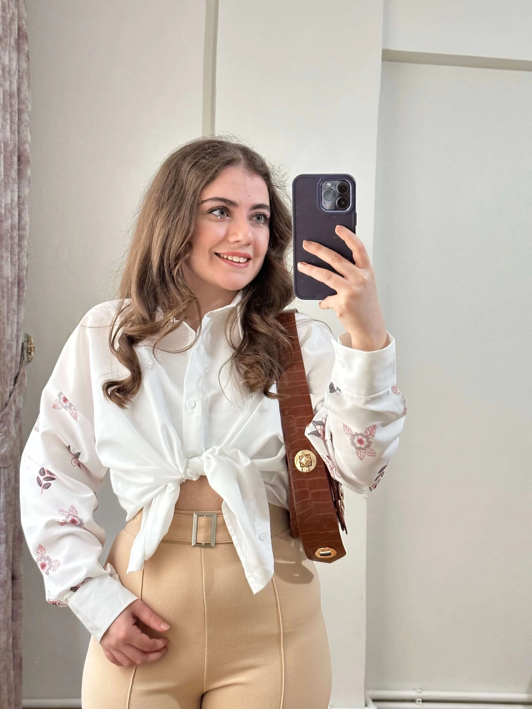 Pullaps Çiçek Baskılı Gömlek