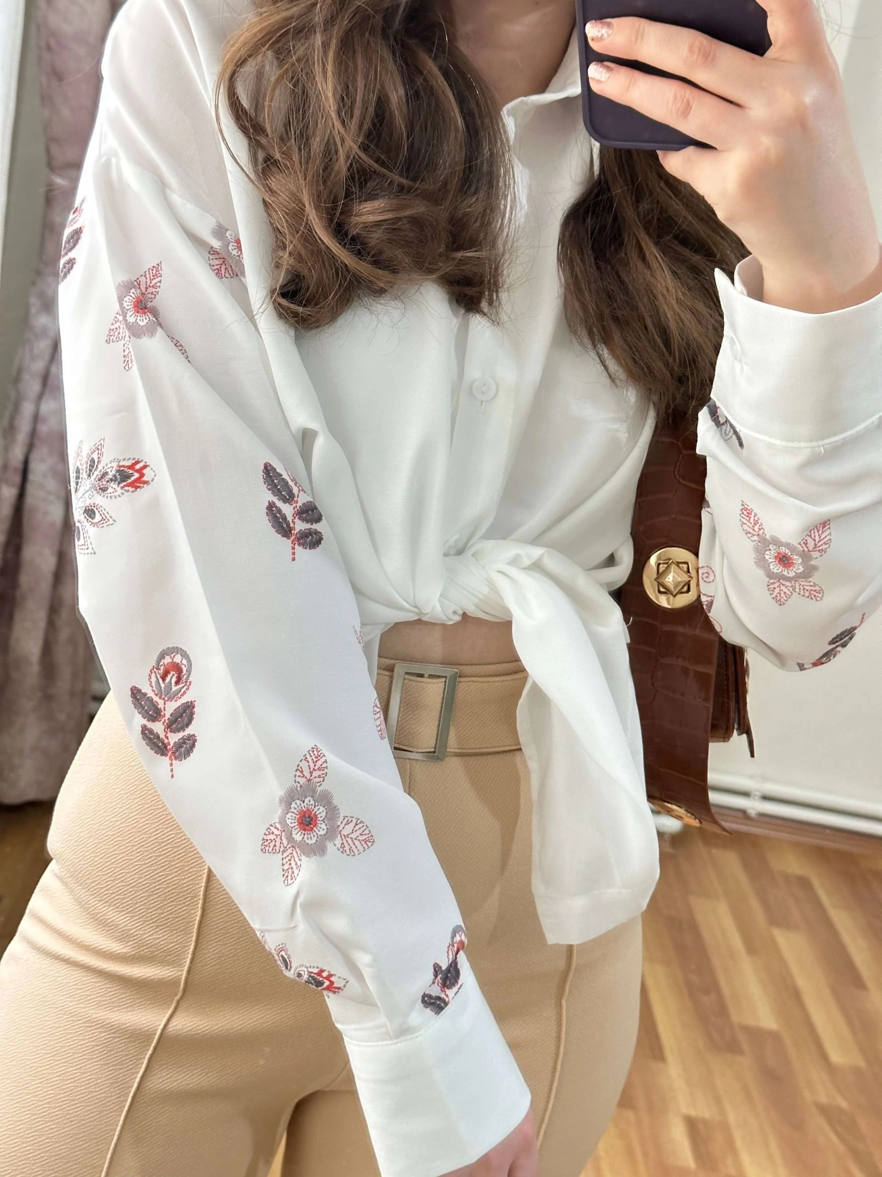 Pullaps Çiçek Baskılı Gömlek