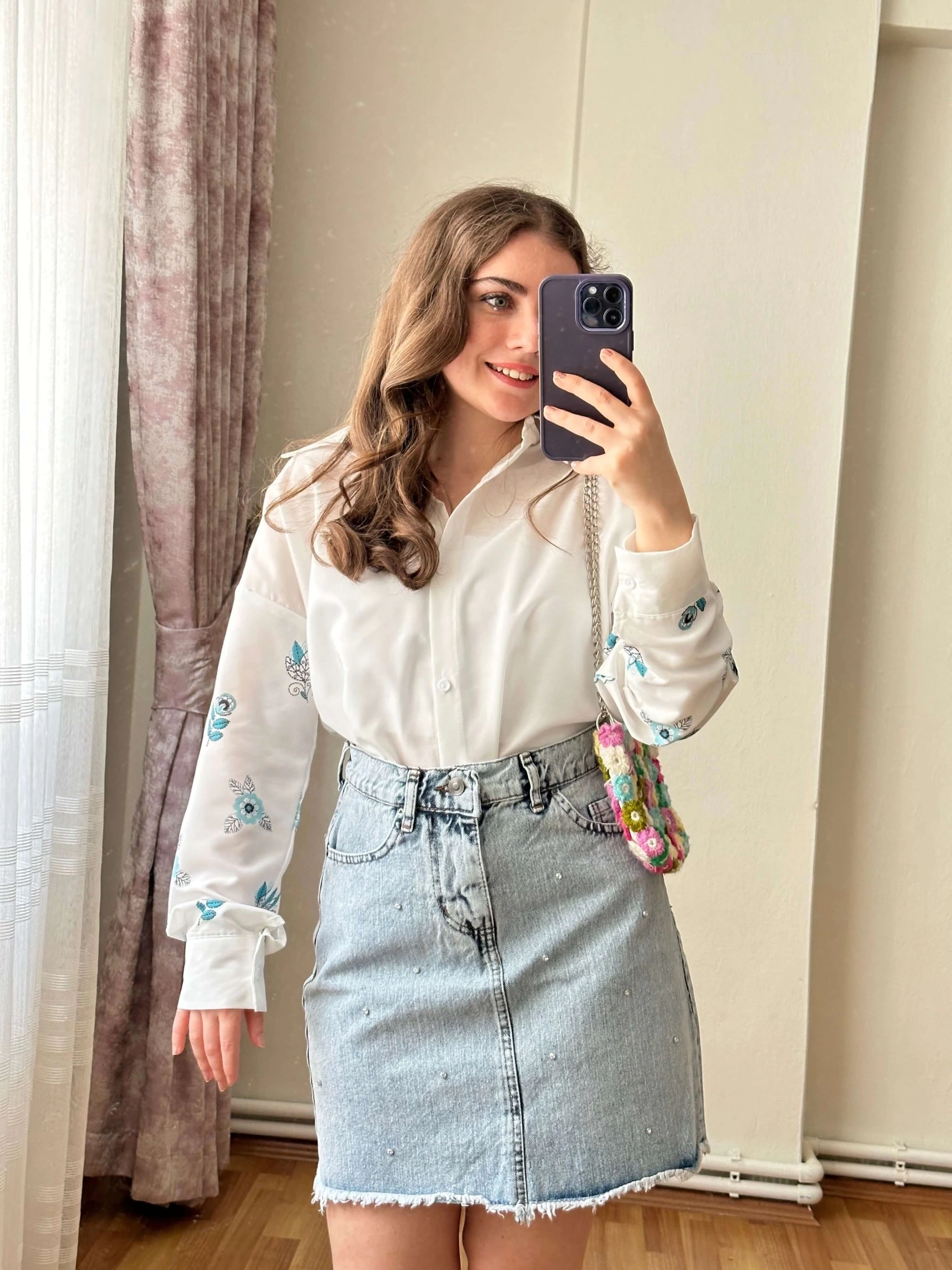 Pullaps Çiçek Baskılı Gömlek