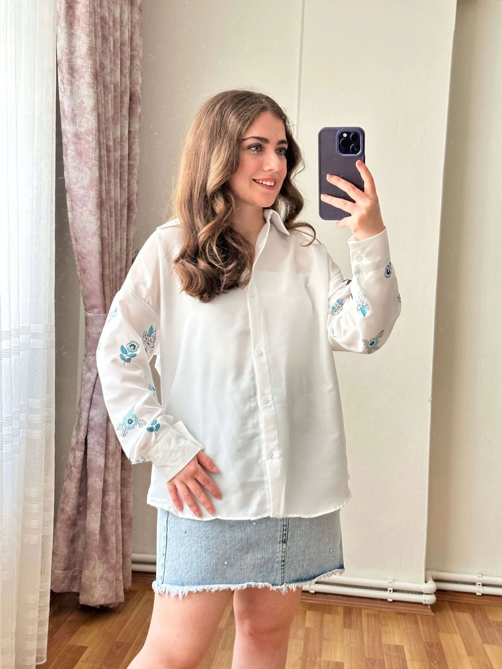 Pullaps Çiçek Baskılı Gömlek