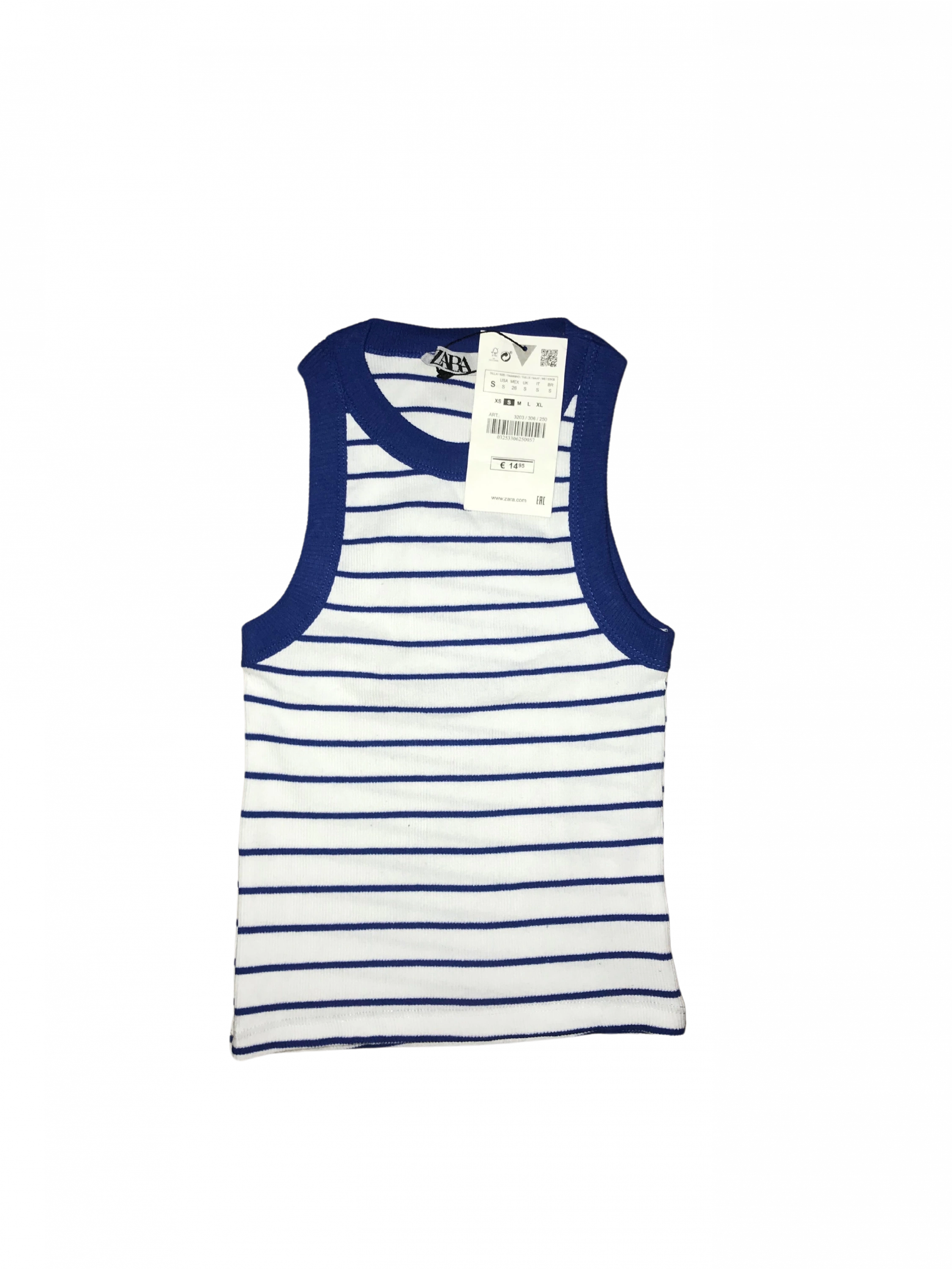 Pullaps Çizgili Halter Yaka Fitilli Atlet Tam Boy Mavi