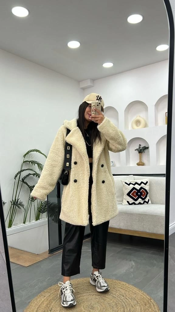 Pullaps Dört Düğmeli Cepli Komple Astarlı Kaban