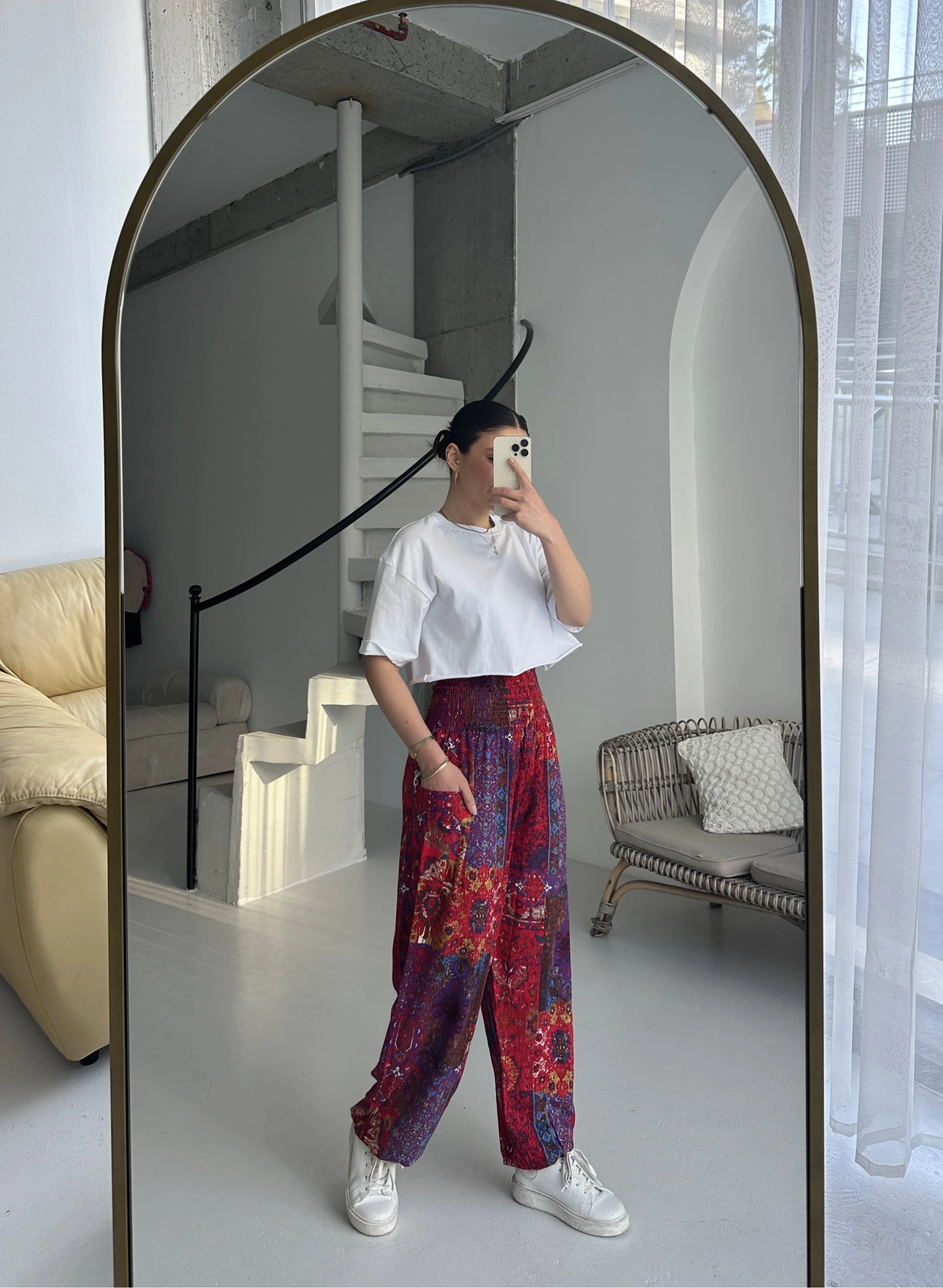 Pullaps Etnik Desenli Şalvar Pantolon