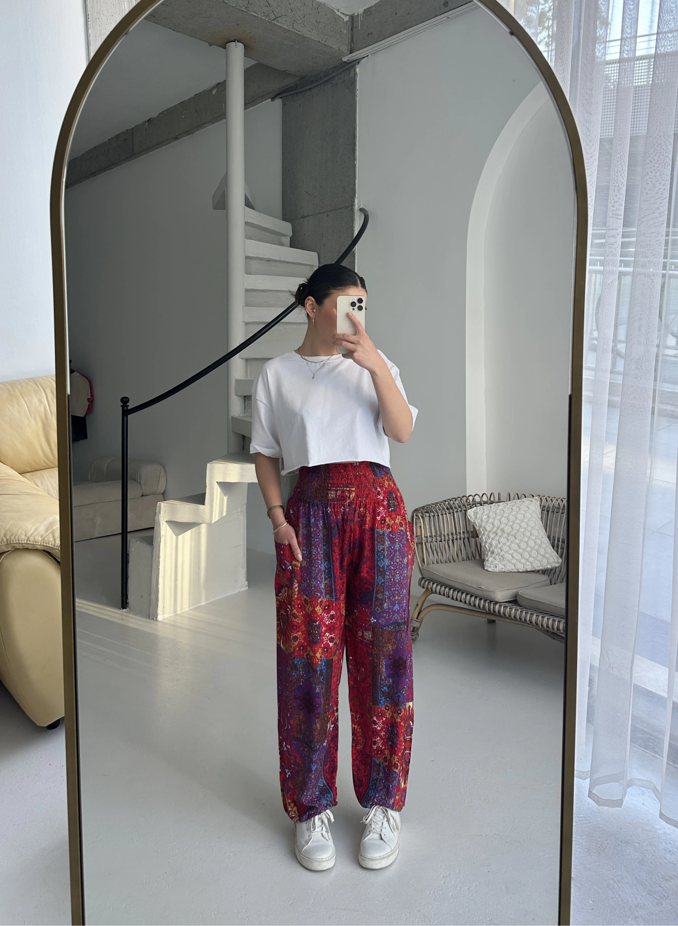 Pullaps Etnik Desenli Şalvar Pantolon