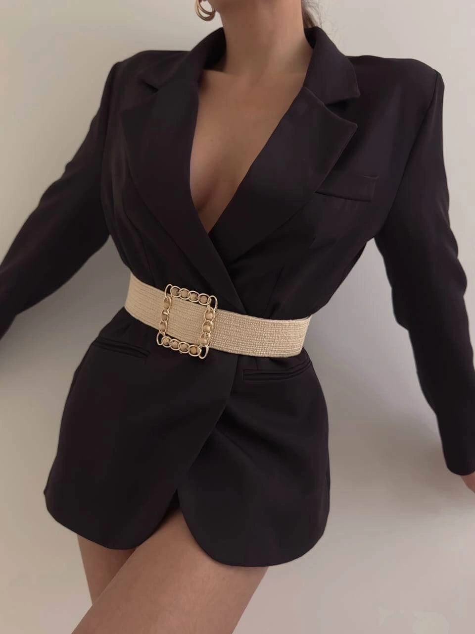 Pullaps Hasır Lastikli Kemer Gold Detaylı