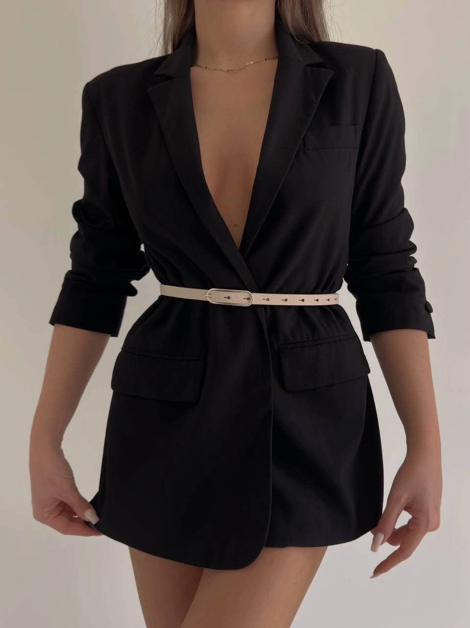 Pullaps İnce Deri Kemer