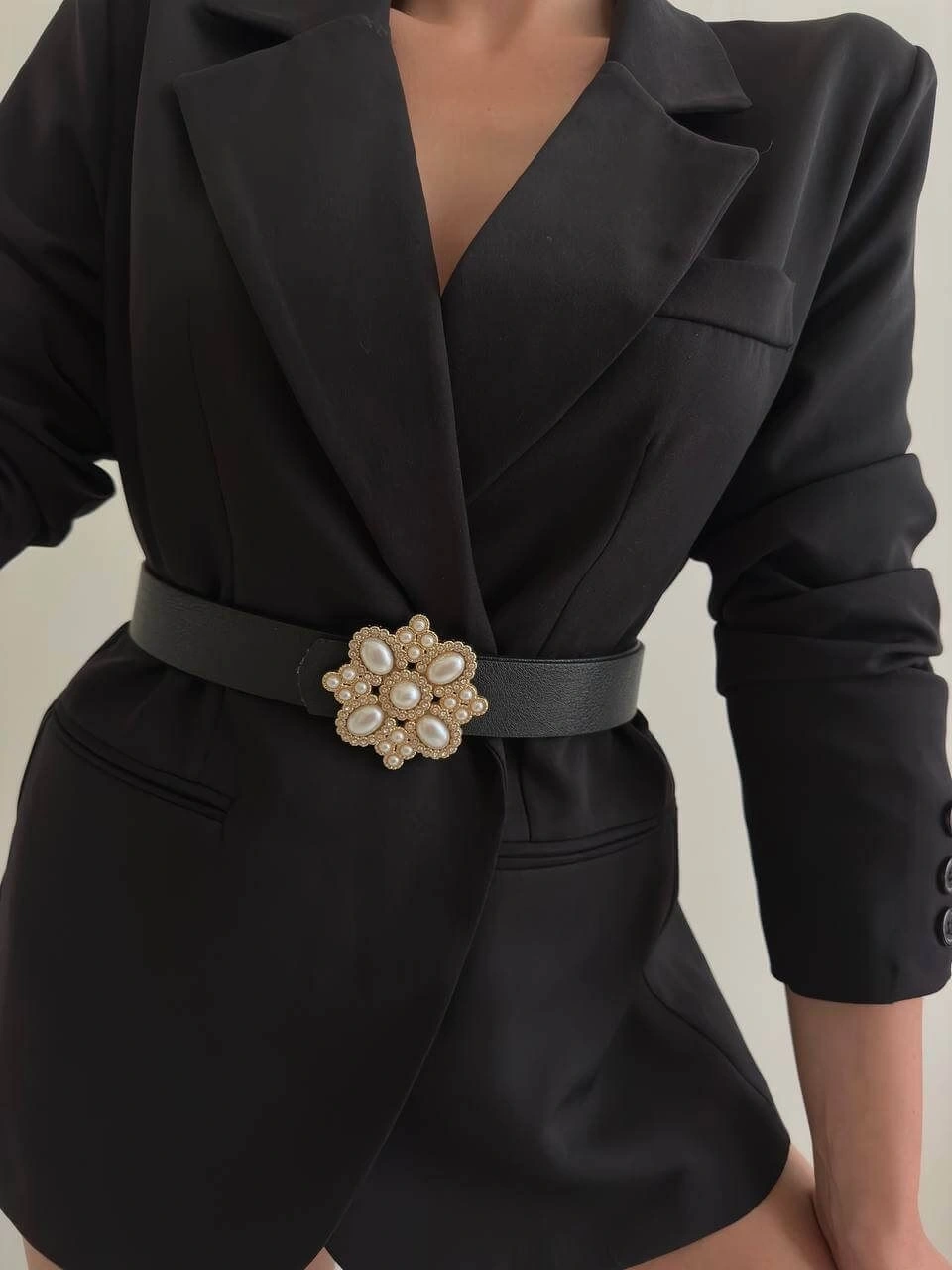 Pullaps İnci Tokalı Kemer