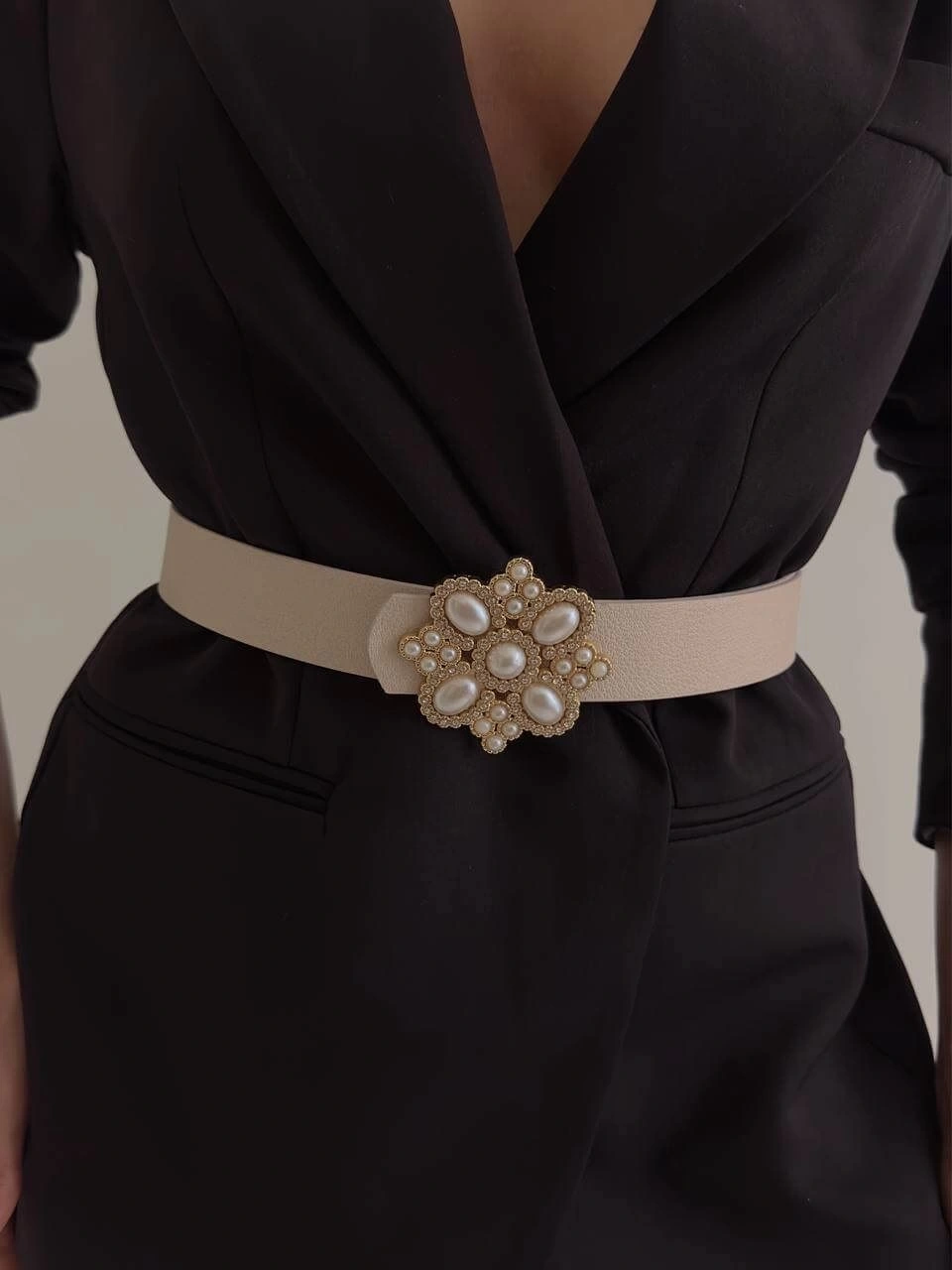Pullaps İnci Tokalı Kemer